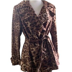 IN.C international concept leopard print double breast jacket size M  Mop wife